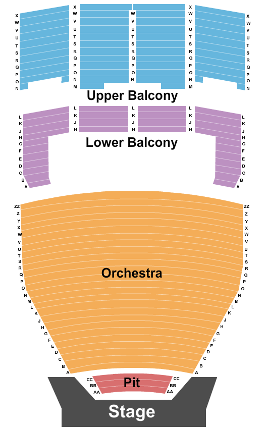 Saroyan Theatre TINA Seating Chart